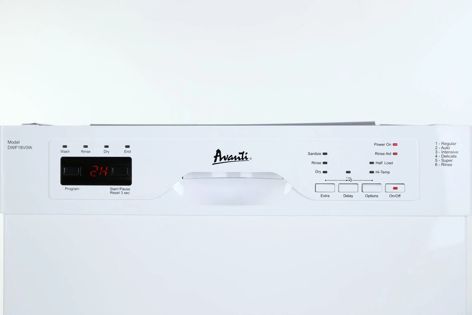 DWF18V3S Avanti 18" Built In Dishwasher - Stainless Steel - Image 7