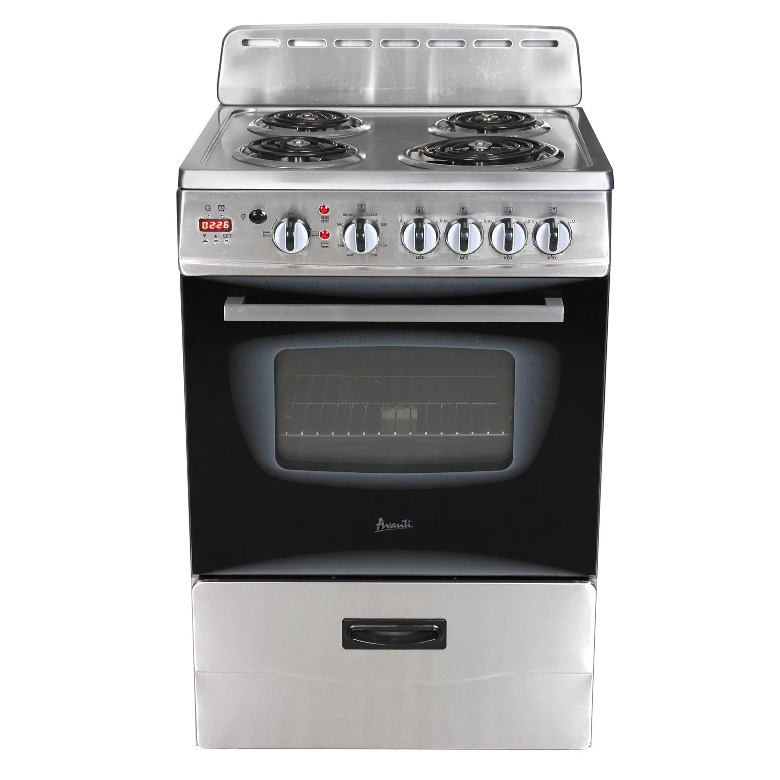 ERU240P0W Avanti 24" Electric Range Oven with Framed Glass Door - White - Image 10
