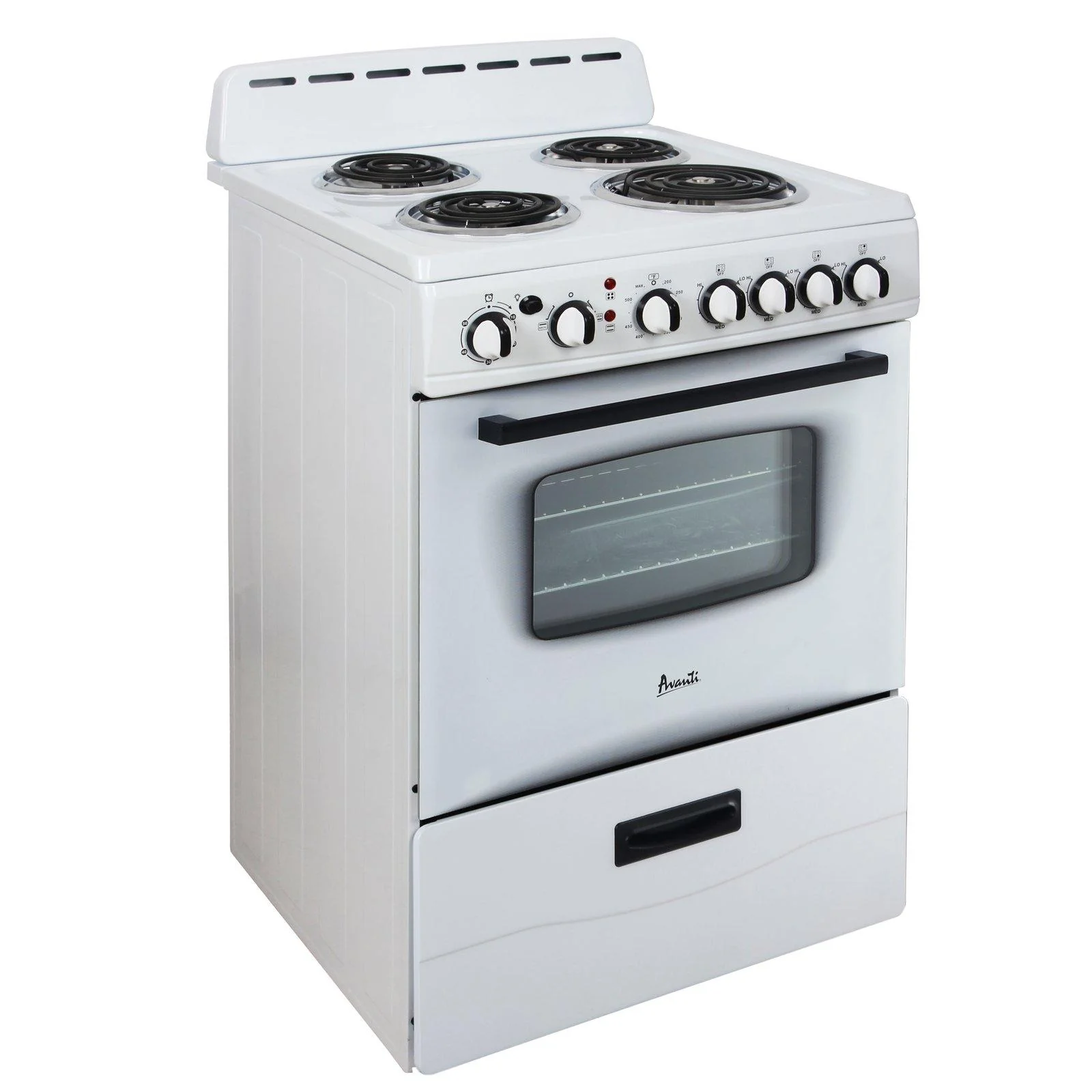 ERU240P0W Avanti 24" Electric Range Oven with Framed Glass Door - White - Image 3