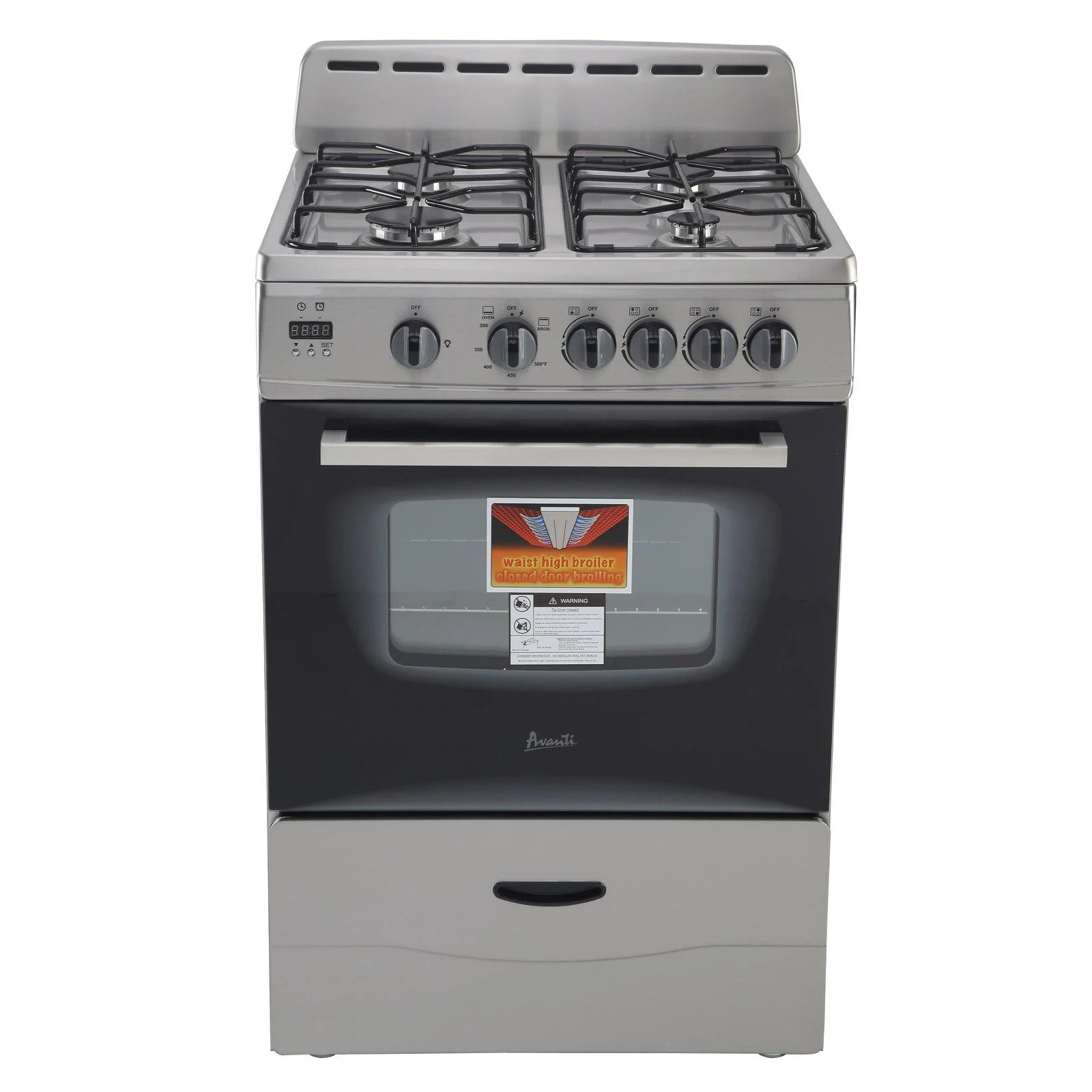GR2415CB Avanti 24" Compact Gas Range Oven - Black - Image 3