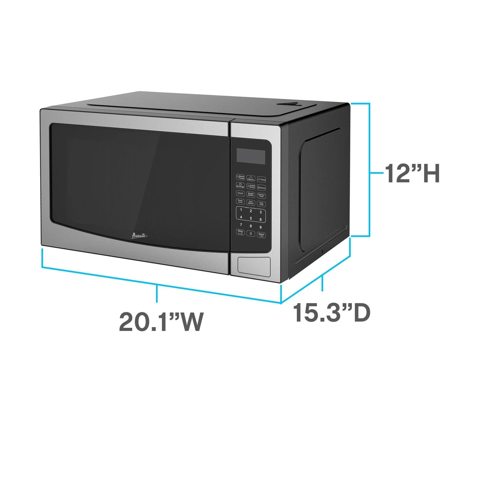 MT115V1B Avanti Microwave Oven, 1.1 cu. ft. Capacity - Black - Image 3