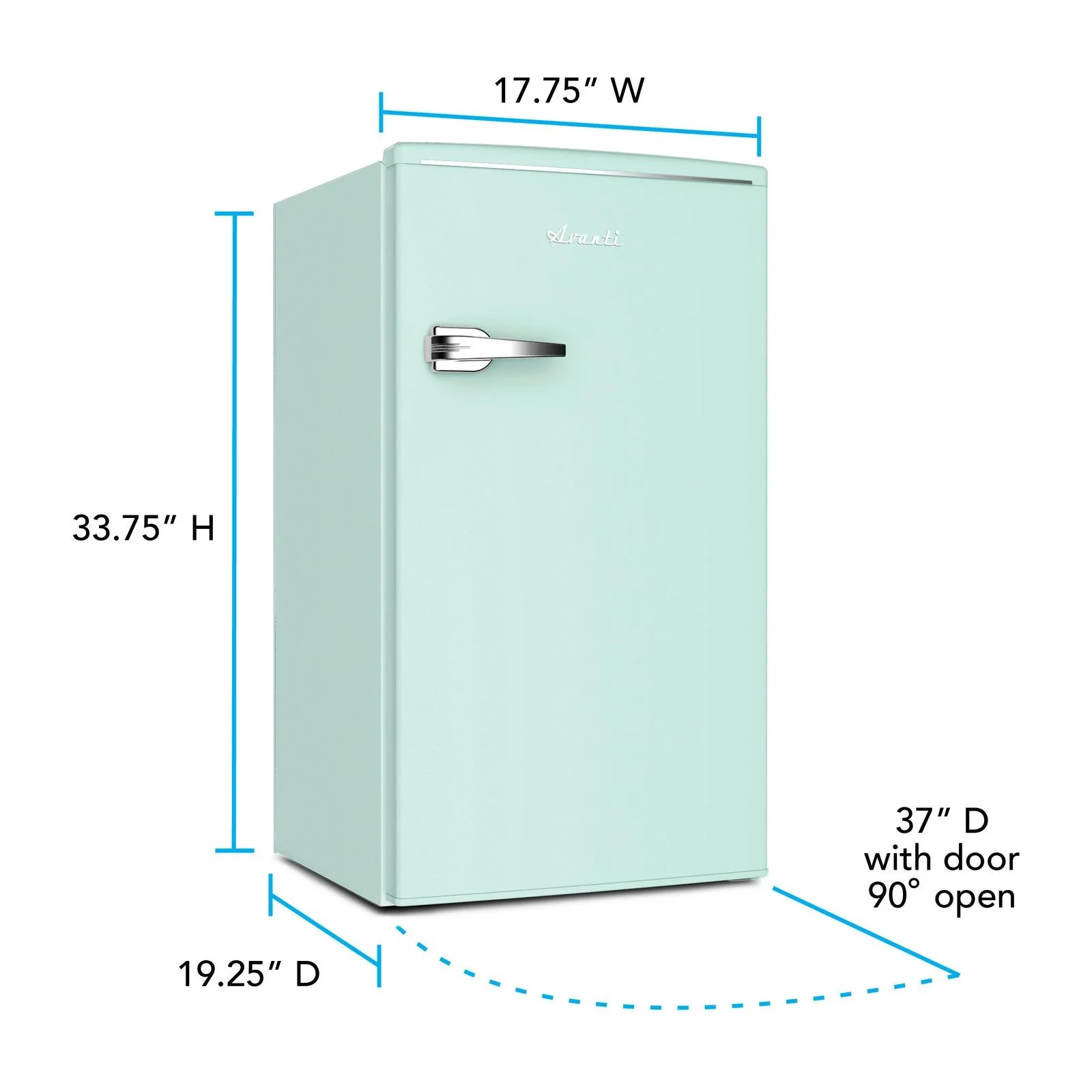 RMRS31X6BLIS Avanti 3.0 Cu. Ft. Retro Compact Refrigerator - Robin's Egg Blue - Image 12