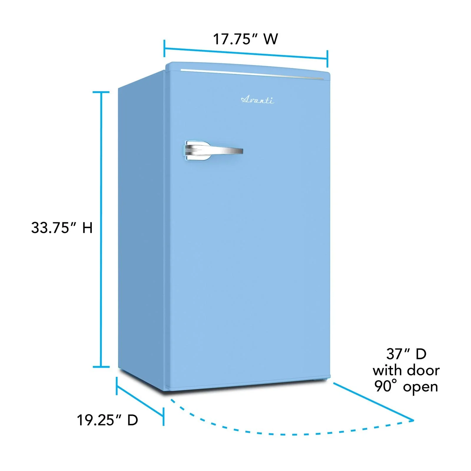 RMRS31X6BLIS Avanti 3.0 Cu. Ft. Retro Compact Refrigerator - Robin's Egg Blue - Image 37