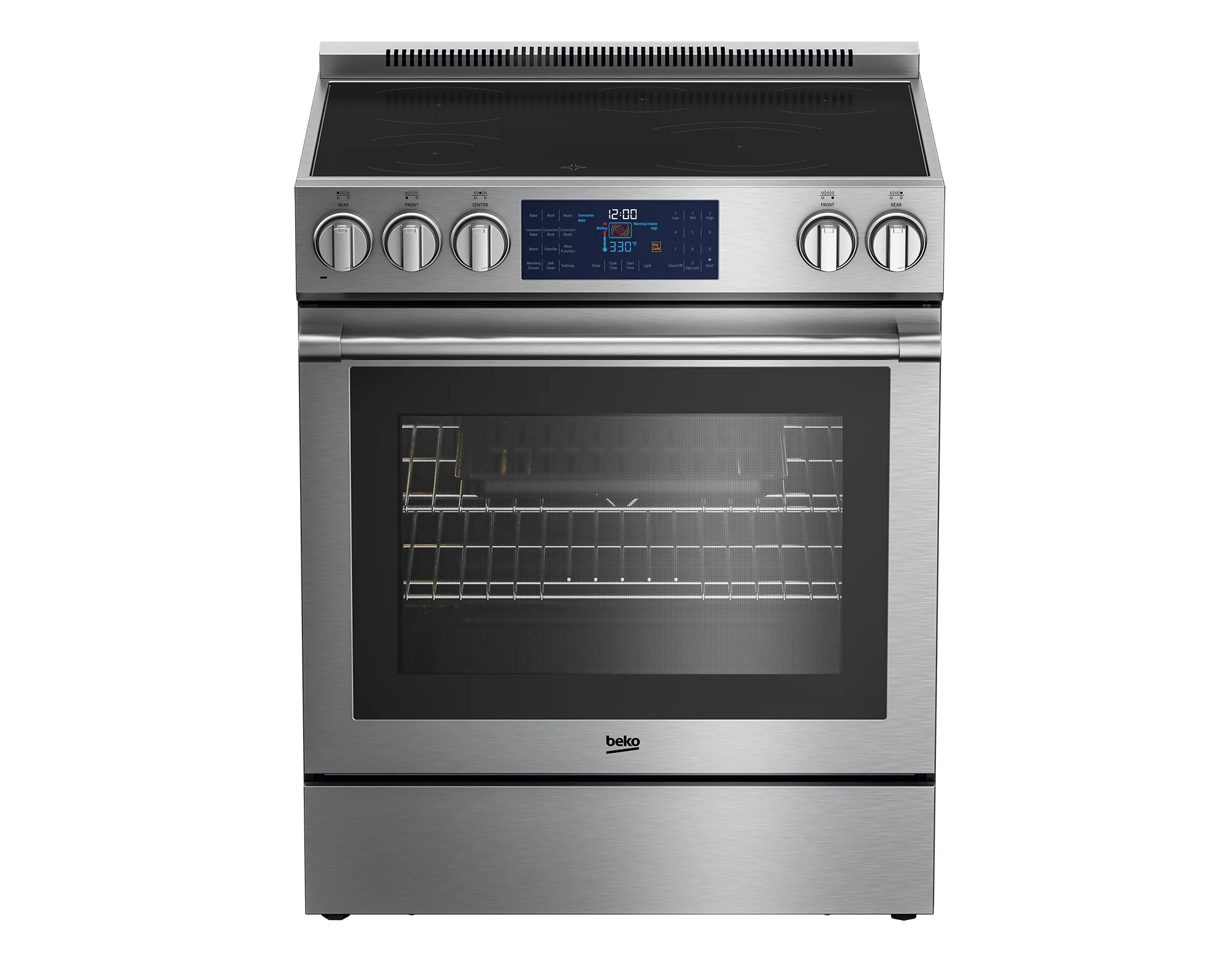 Beko SLER30432SS 30" Stainless Steel Slide-In Electric Range