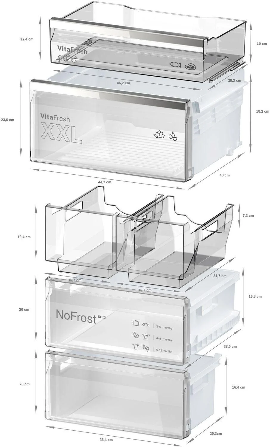 Bosch B24CB80ESS 800 Series, free-standing fridge-freezer with freezer at bottom, 24'', Brushed steel (with anti-fingerprint), Total No Frost - Image 10