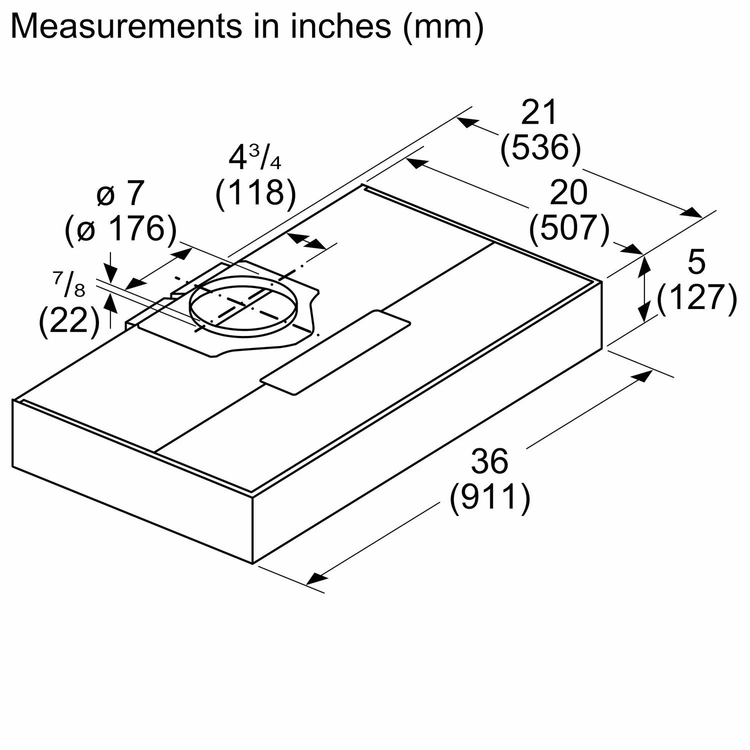 Bosch DUH36253UC 300 Series, built-under cooker hood, 36'', Stainless steel - Image 7