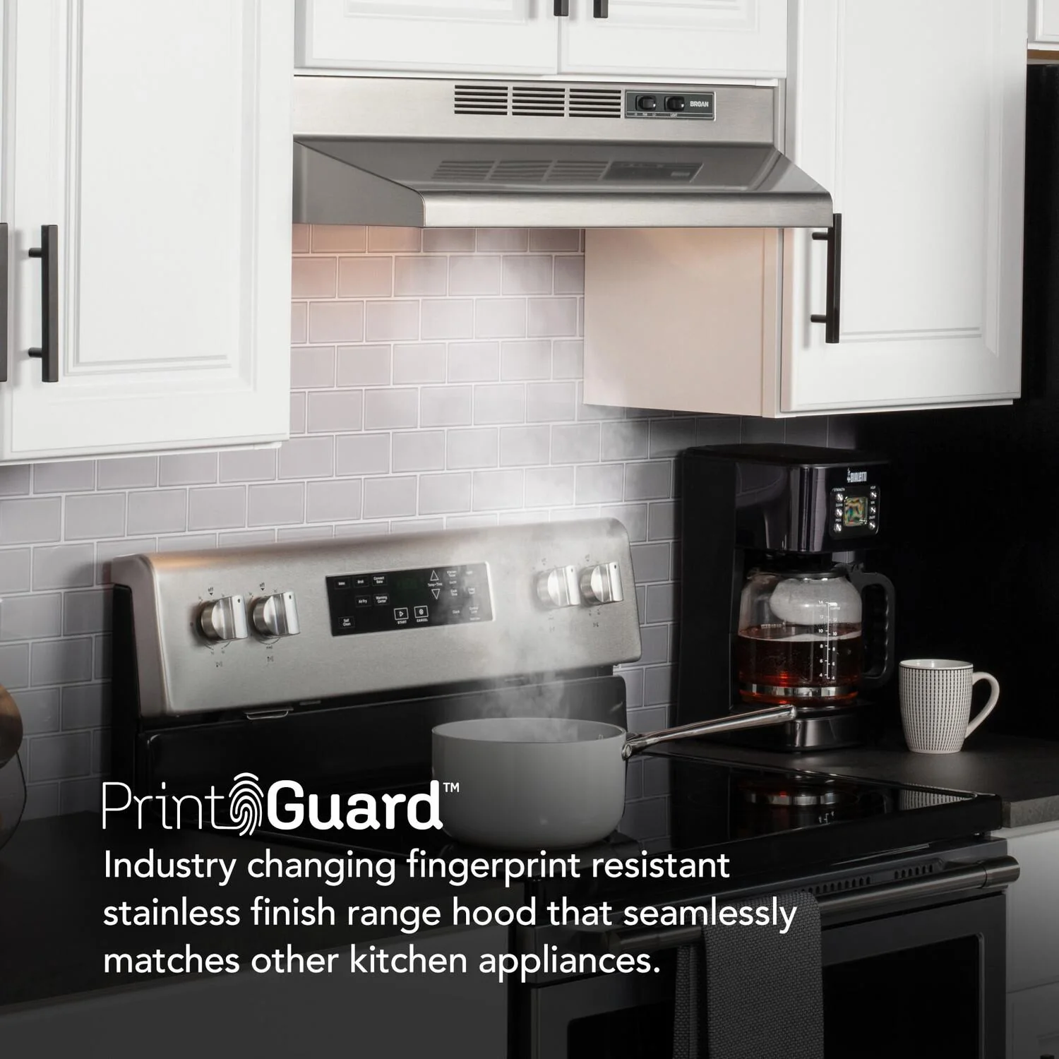 4130SF Broan® 30-Inch Ductless Under-Cabinet Range Hood, Stainless Finish with PrintGuard - Image 2