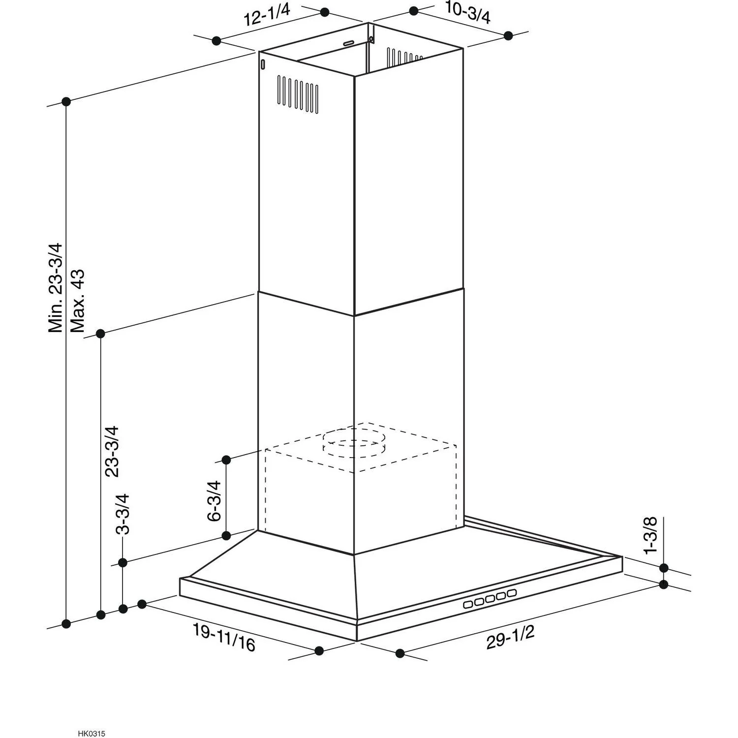 Broan BWS2304BLS **DISCONTINUED** Broan® 30-Inch Convertible Wall-Mount Low Profile Pyramidal Chimney Range Hood, 450 MAX CFM - Image 6