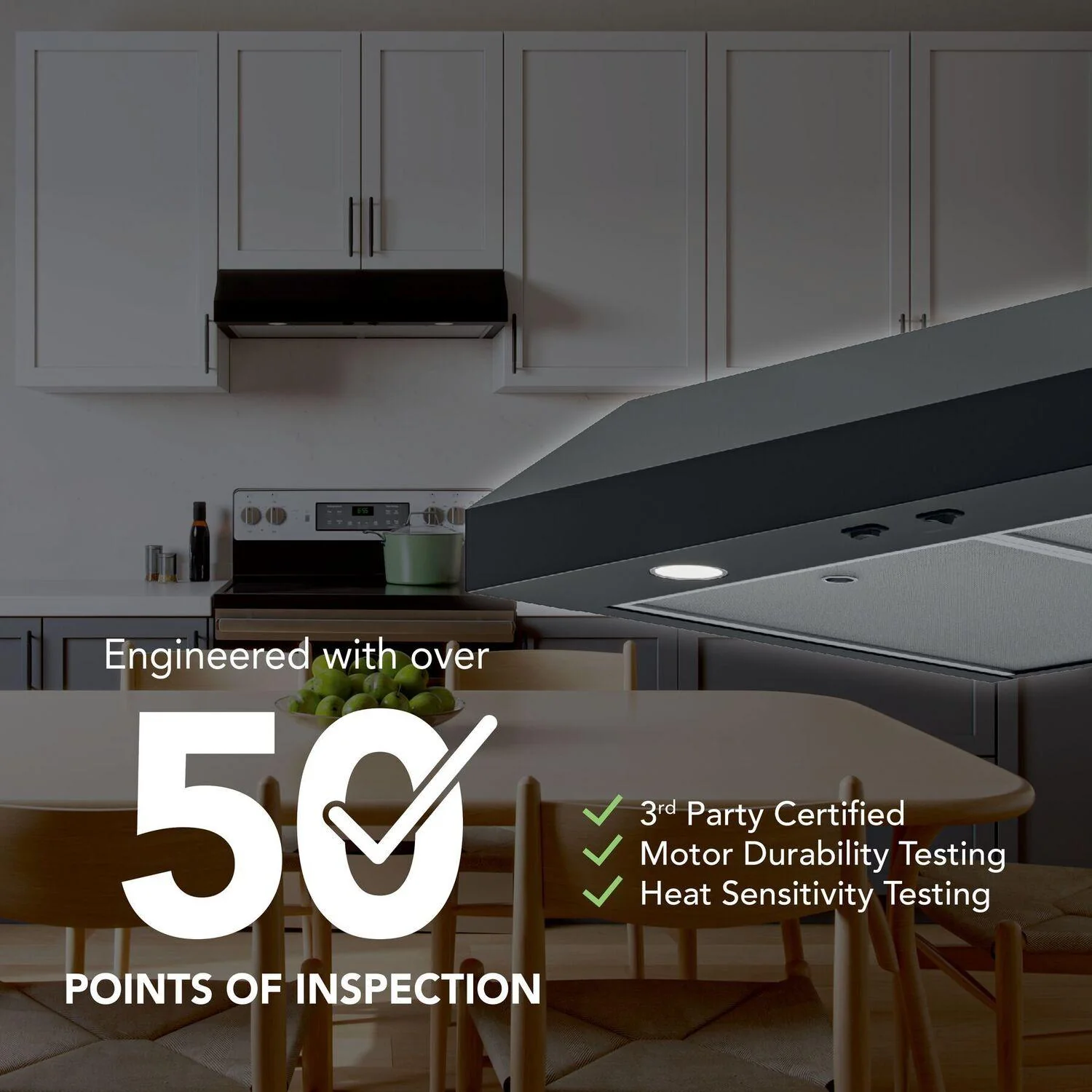 GLA1303BL Broan-NuTone 30-Inch Under Cabinet Range Hood, ENERGY STAR, 350 Max Blower CFM, Black - Image 5