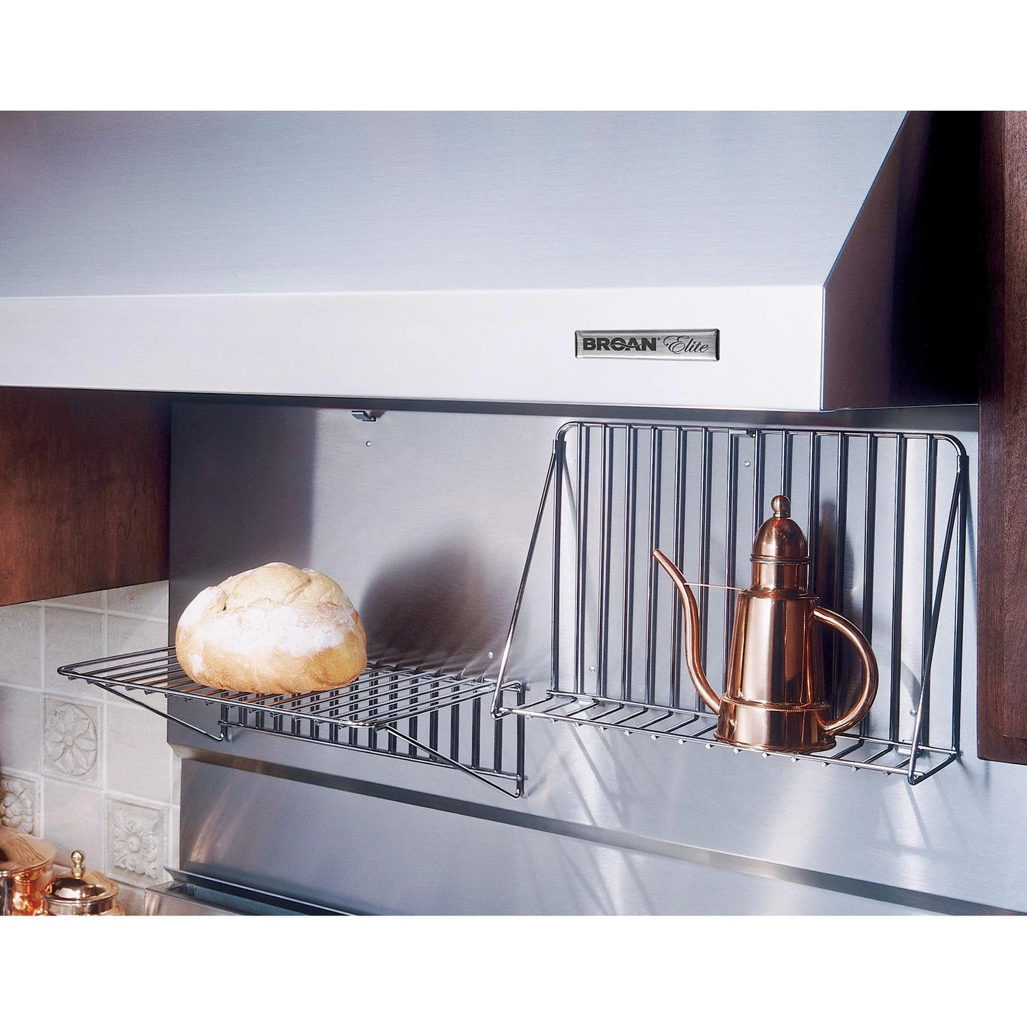 36-Inch Backsplash with shelves in Stainless Steel - Image 3