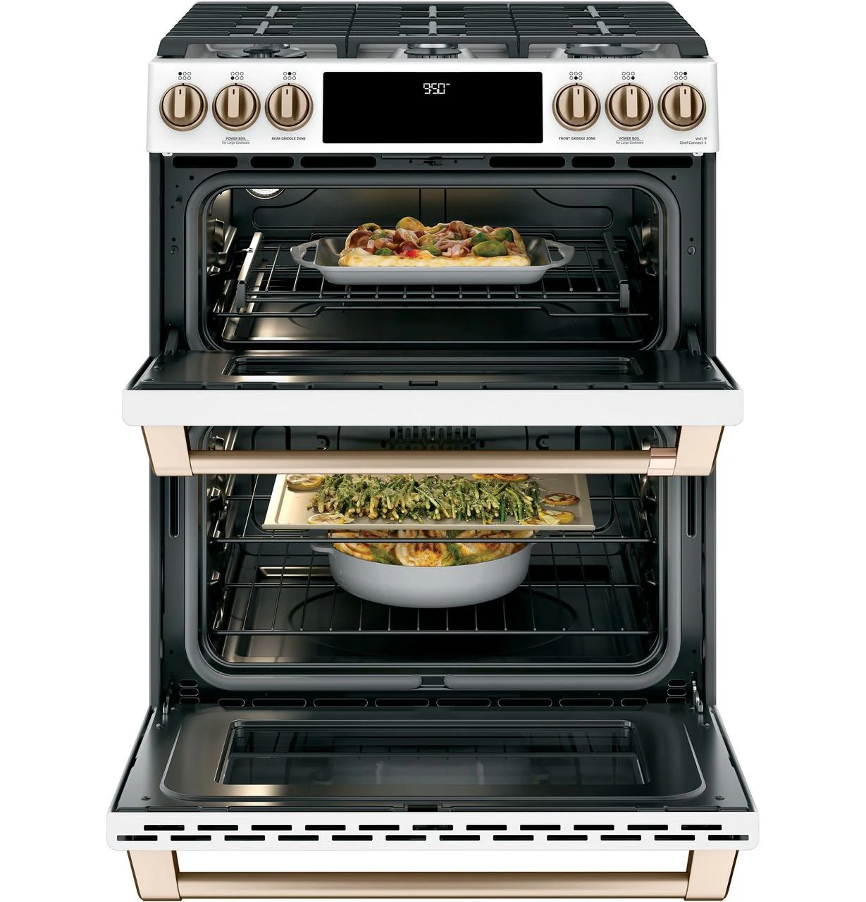 Cafe C2S950P4MW2 CAF(EBACK)™ 30" Smart Slide-In, Front-Control, Dual-Fuel, Double-Oven Range with Convection - Image 4