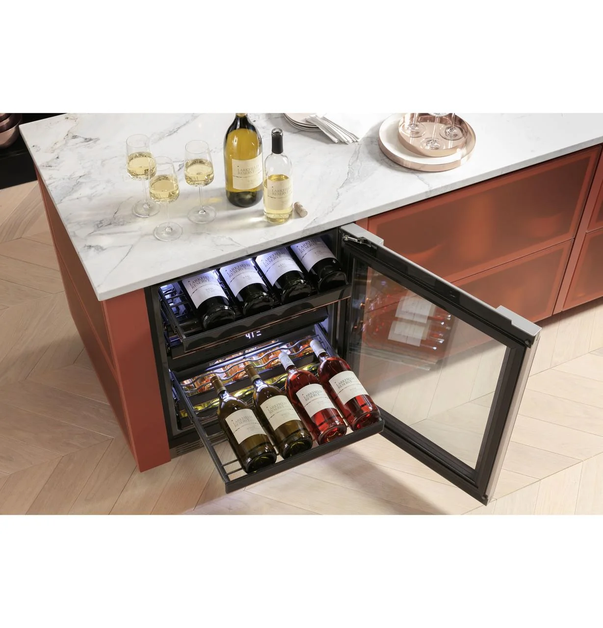 Cafe CCR06DM2PS5 Caf(eback)™ Wine Center in Platinum Glass - Image 15