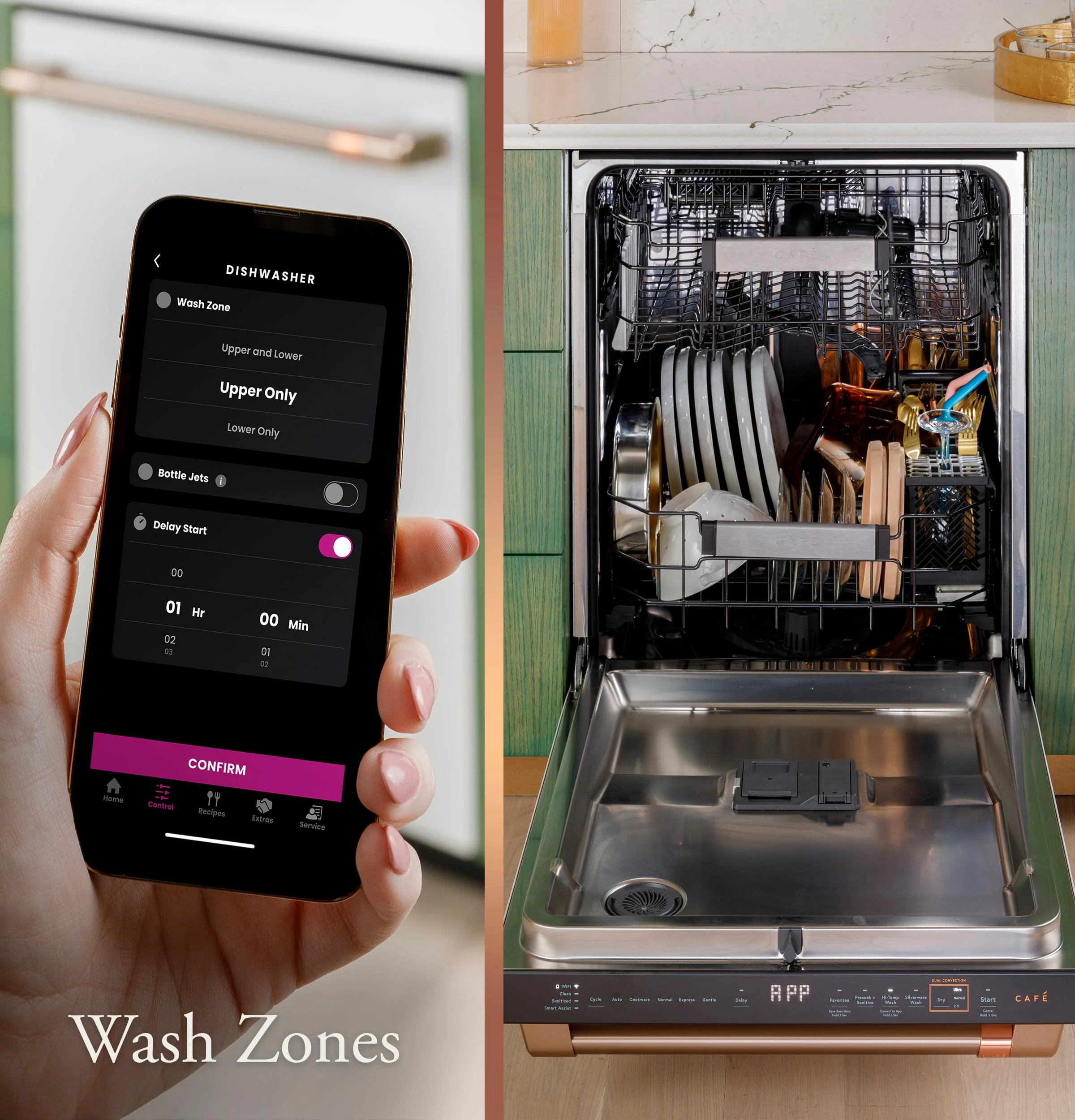 Cafe CDT858P3VD1 CAF(EBACK)™ CustomFit ENERGY STAR Stainless Interior Smart Dishwasher with Ultra Wash Top Rack and Dual Convection Ultra Dry, 44 dBA - Image 15