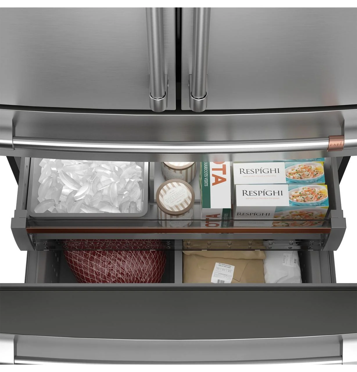 Cafe CGE29DP2TS1 CAF(EBACK)™ ENERGY STAR® 28.7 Cu. Ft. Smart 4-Door French-Door Refrigerator With Dual-Dispense AutoFill Pitcher - Image 5