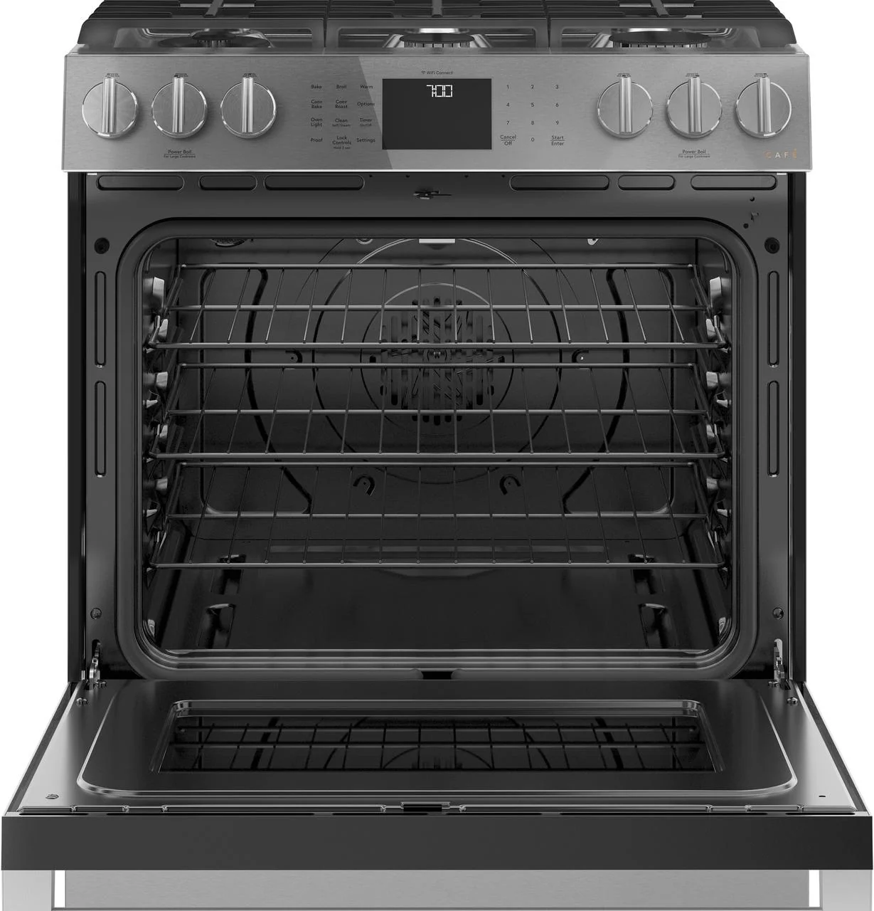 Cafe CGS700M2NS5 CAF(EBACK)™ 30" Smart Slide-In, Front-Control, Gas Range with Convection Oven in Platinum Glass - Image 5