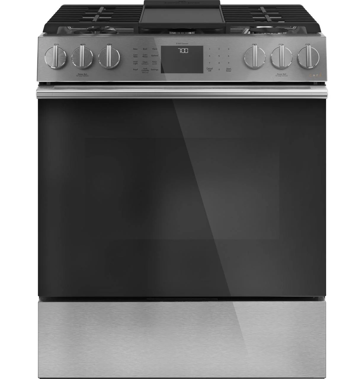 Cafe CGS700M2NS5 CAF(EBACK)™ 30" Smart Slide-In, Front-Control, Gas Range with Convection Oven in Platinum Glass - Image 8