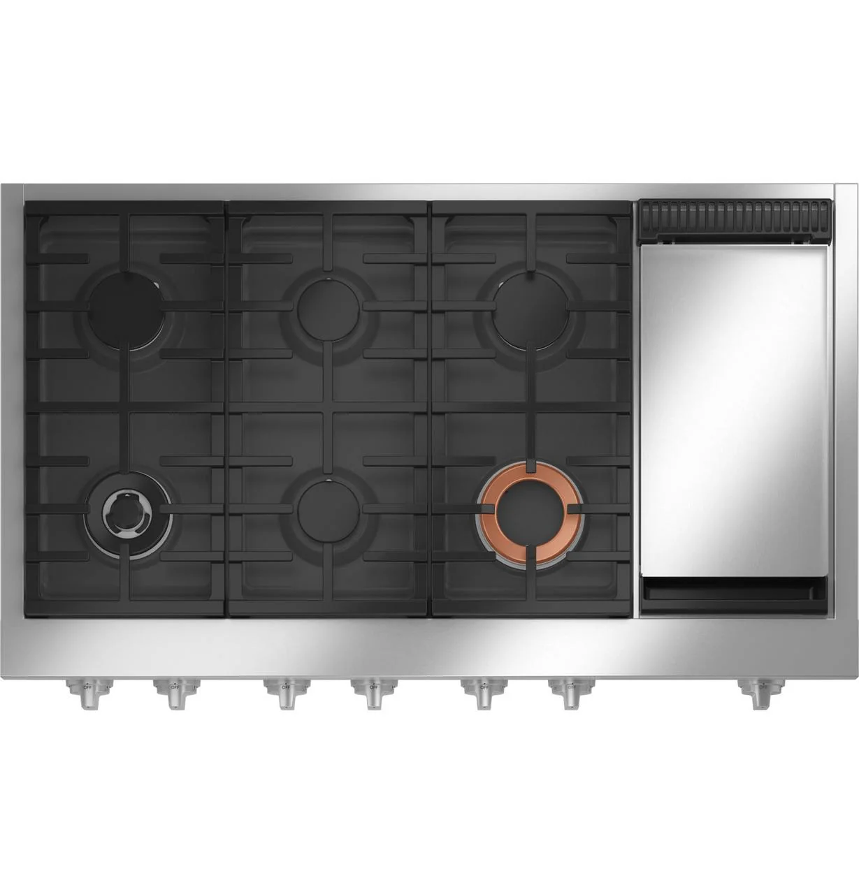 Cafe CGU486P2TS1 CAF(EBACK)™ 48" Commercial-Style Gas Rangetop with 6 Burners and Integrated Griddle (Natural Gas) - Image 2
