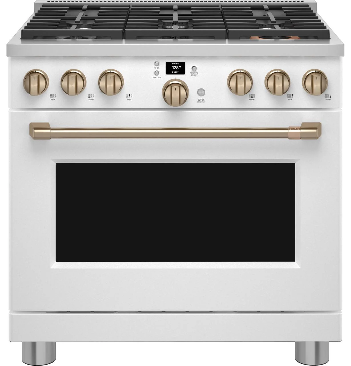Cafe CGY366P4TW2 CAF(EBACK)™ 36" Smart All-Gas Commercial-Style Range with 6 Burners (Natural Gas)