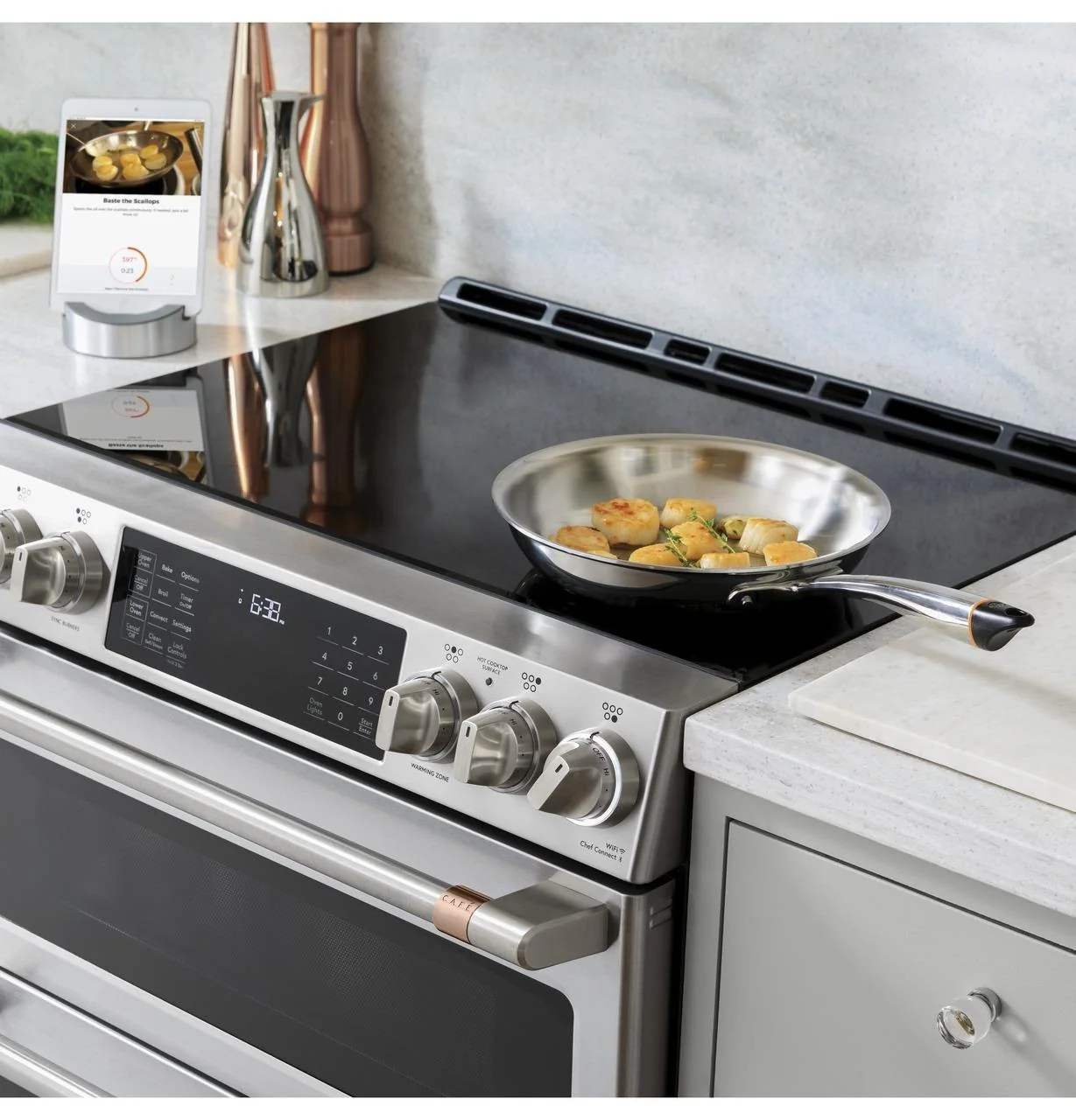 Cafe CHS900P2MS1 CAF(EBACK)™ 30" Smart Slide-In, Front-Control, Induction and Convection Range with Warming Drawer - Image 8