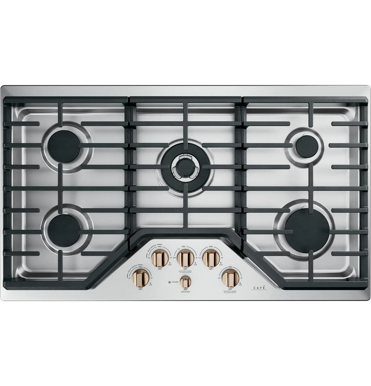 Cafe CXCG1K0PMBZ CAF(EBACK)™ 5 Gas Cooktop Knobs - Brushed Bronze - Image 3