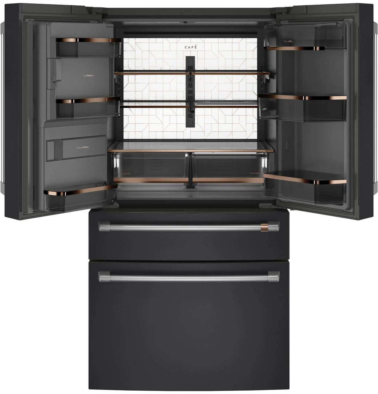 Cafe CXE22DP3PD1 CAF(EBACK)™ ENERGY STAR® 22.3 Cu. Ft. Smart Counter-Depth 4-Door French-Door Refrigerator - Image 3