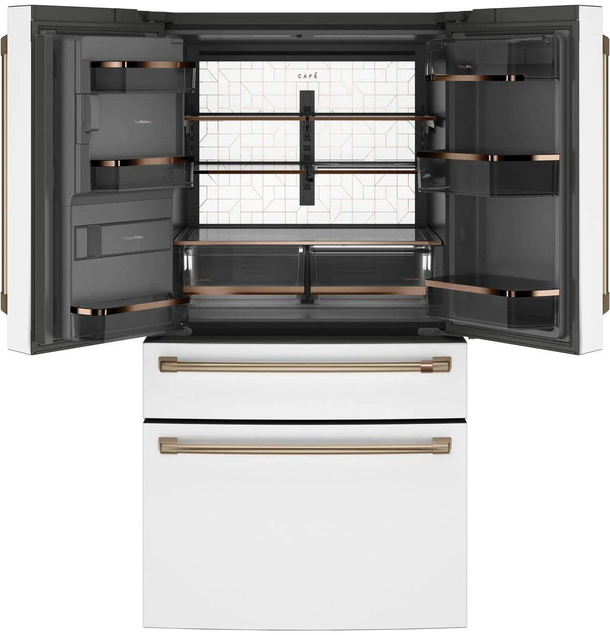 Cafe CXE22DP4PW2 CAF(EBACK)™ ENERGY STAR 22.3 Cu. Ft. Smart Counter-Depth 4-Door French-Door Refrigerator - Image 3