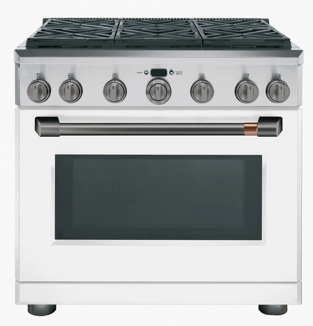 Cafe CXPR6HKPMBT Caf(eback)™ 36" Brushed Black Handle & Knob Set for Pro Range and Rangetop - Image 5