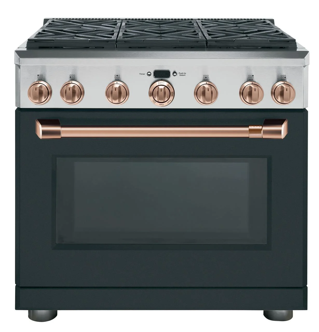 Cafe CXPR6HKPMCU Caf(eback)™ 36" Brushed Copper Handle & Knob Set for Pro Range and Rangetop - Image 2