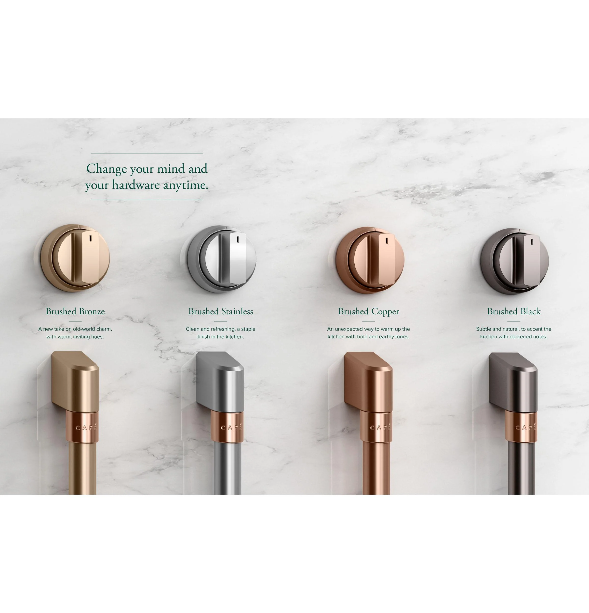 Cafe CXPR8HKPMCU CAF(EBACK)™ 48" Brushed Copper Handle & Knob Set for Pro Range and Rangetop - Image 4