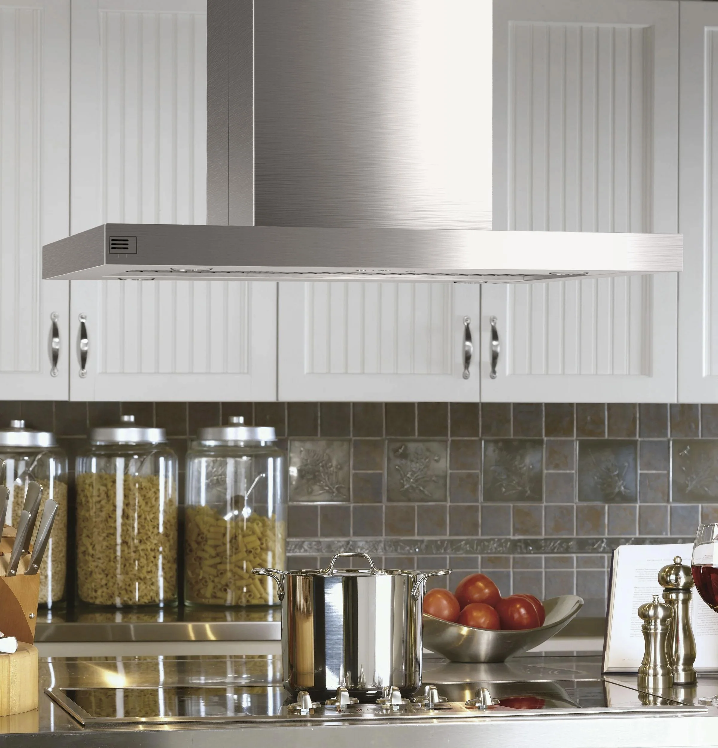 Cafe UVI1036SRSS 36" Designer Island-Mount Chimney Vent Hood with Clean Air Sensors - Image 4