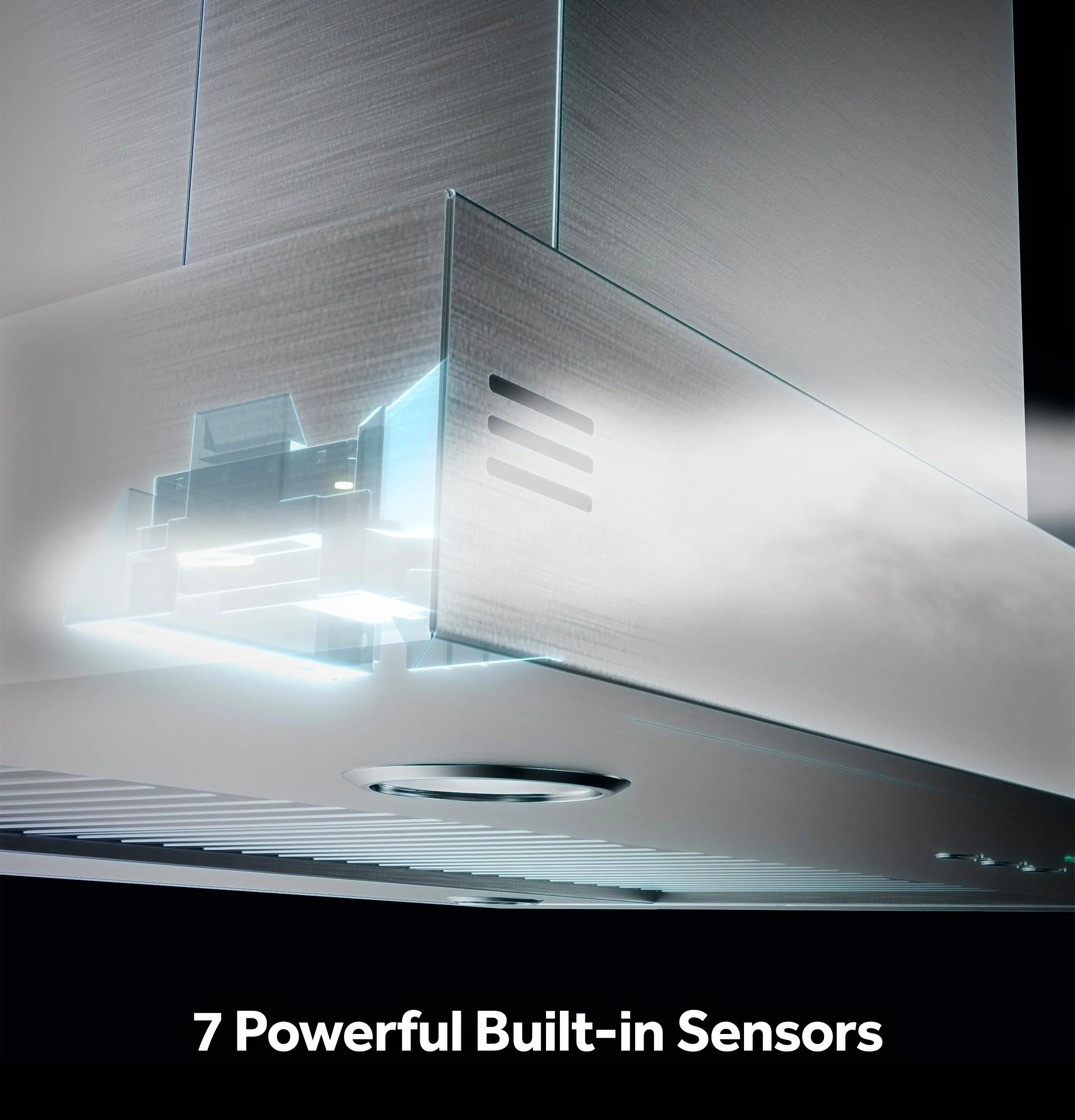 Cafe UVI1036SRSS 36" Designer Island-Mount Chimney Vent Hood with Clean Air Sensors - Image 7