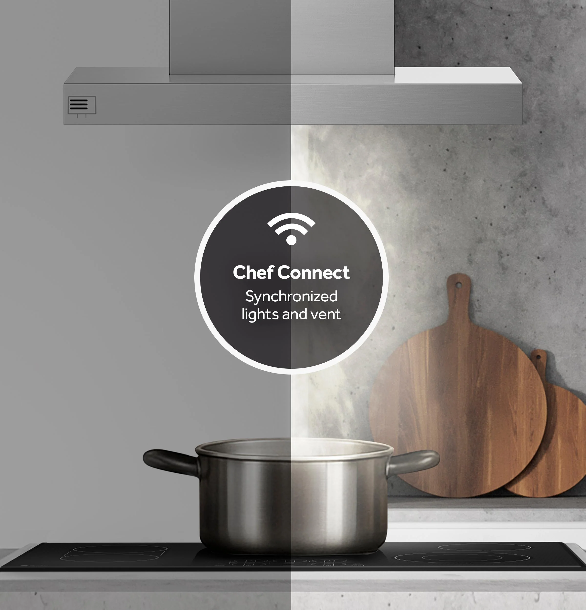 Cafe UVI1036SRSS 36" Designer Island-Mount Chimney Vent Hood with Clean Air Sensors - Image 9
