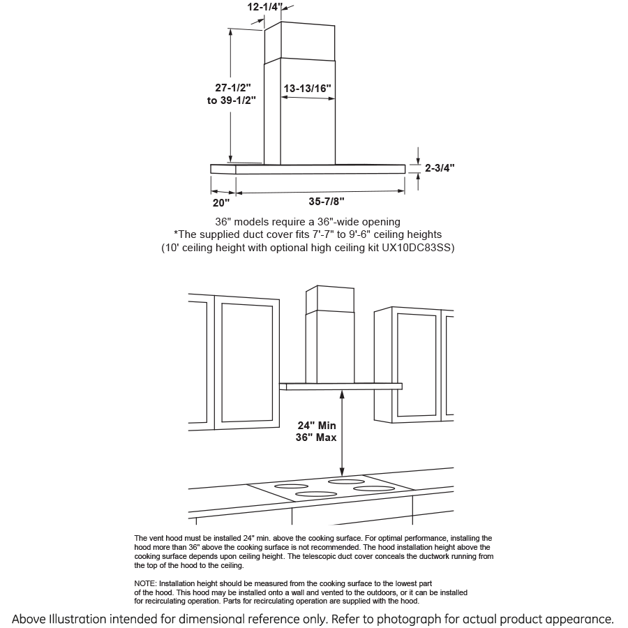 Cafe UVW8361SLSS 36" Designer Wall Mount Hood w/ Dimmable LED Lighting - Image 9