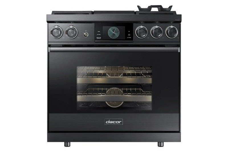 Dacor DOP36M94DPS 36" Pro Dual-Fuel Steam Range, Silver Stainless Steel, Liquid Propane - Image 2