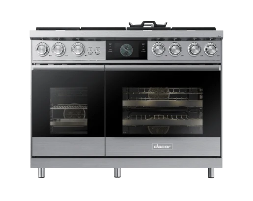 Dacor DOP48M96DPS 48" Pro Dual-Fuel Steam Range, Silver Stainless Steel, LiquidPropane