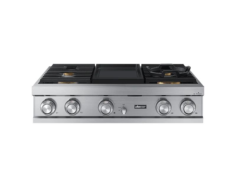 Dacor DTT36M974PS 36" Rangetop, Silver Stainless Steel, Liquid Propane