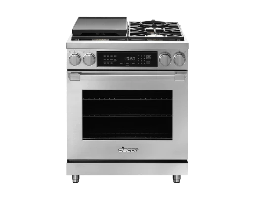 Dacor HDPR30SLP Dual Fuel Pro Range, Silver Stainless Steel, Liquid Propane - Image 3