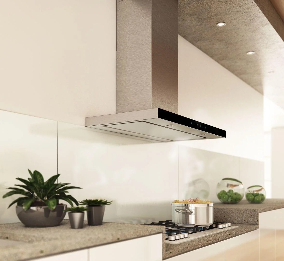 Elica ELG636S3 LUGANO Wall Mount Range Hood 36" wide - 600CFM - Image 3