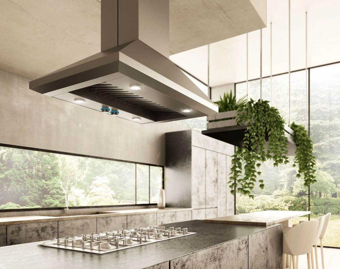 Elica ELI136S2 LEONE IS Island Range Hood 36" wide - 1200CFM - Image 4