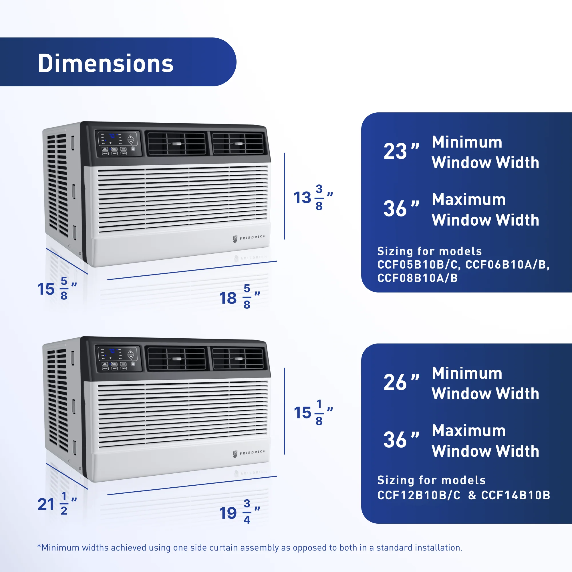 CCF12B10C Friedrich Chill Premier 12,000 BTU 115V Smart Window Air Conditioner - Cool Only - Image 11
