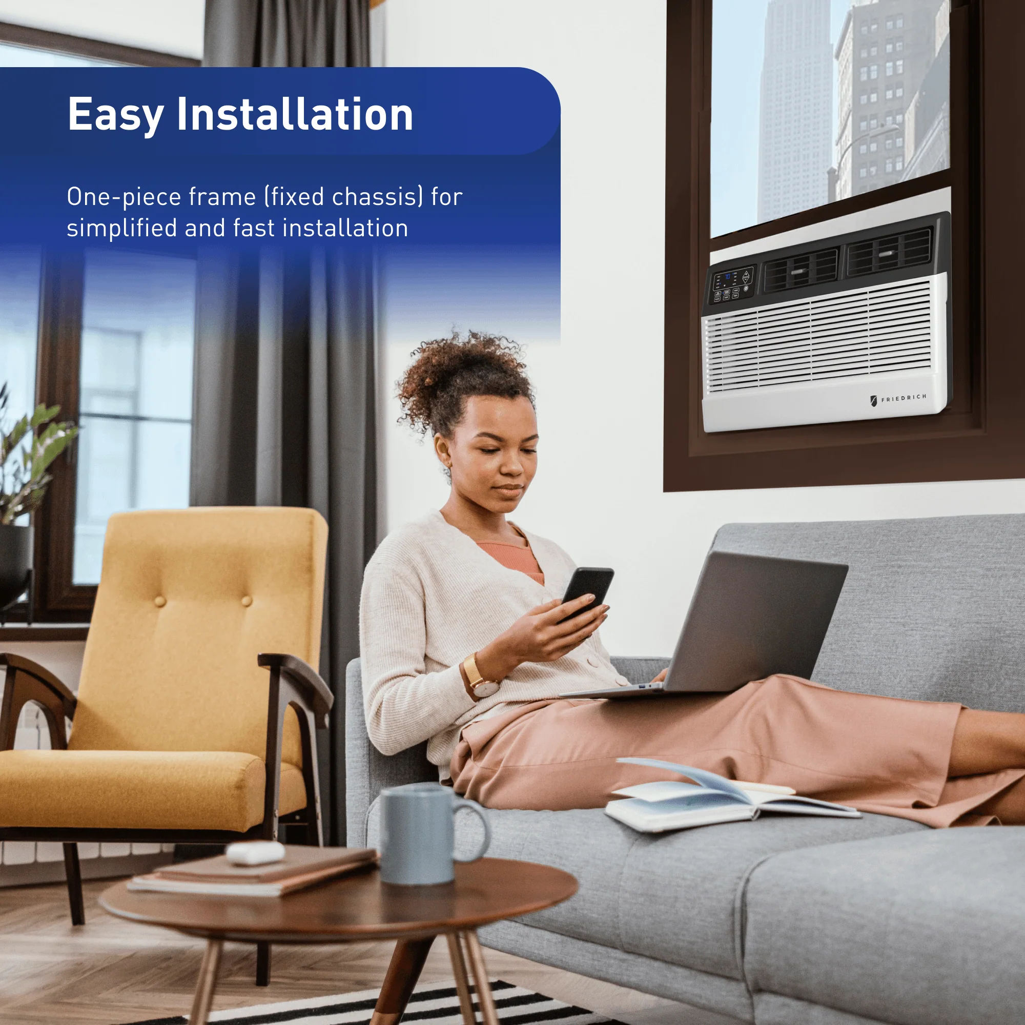 CCW08B10C Friedrich Chill Premier 8,000 BTU 115V Smart Window/Wall Air Conditioner - Cool Only - Image 6