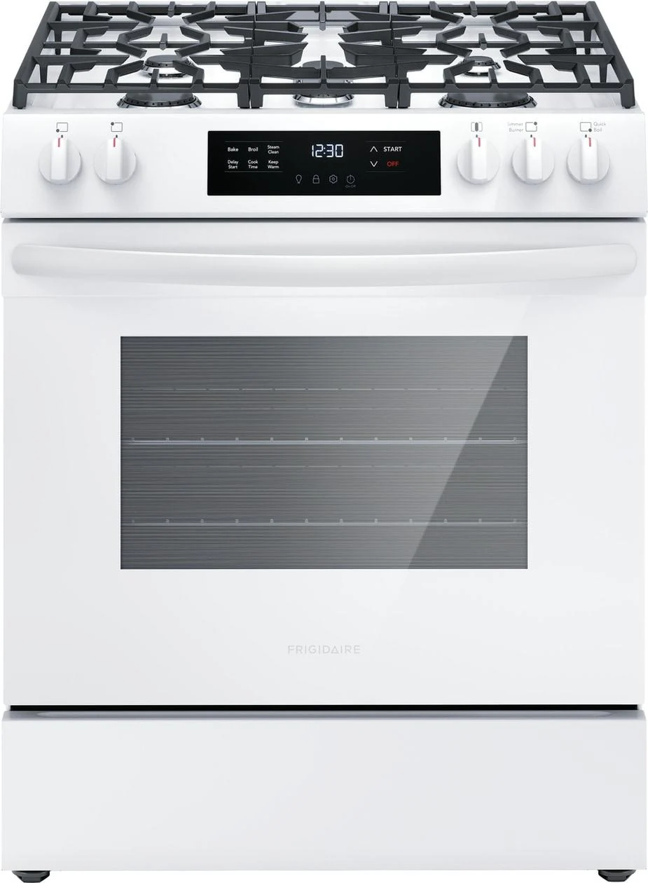 Frigidaire FCFG3062AW 30" Front Control Gas Range with Quick Boil