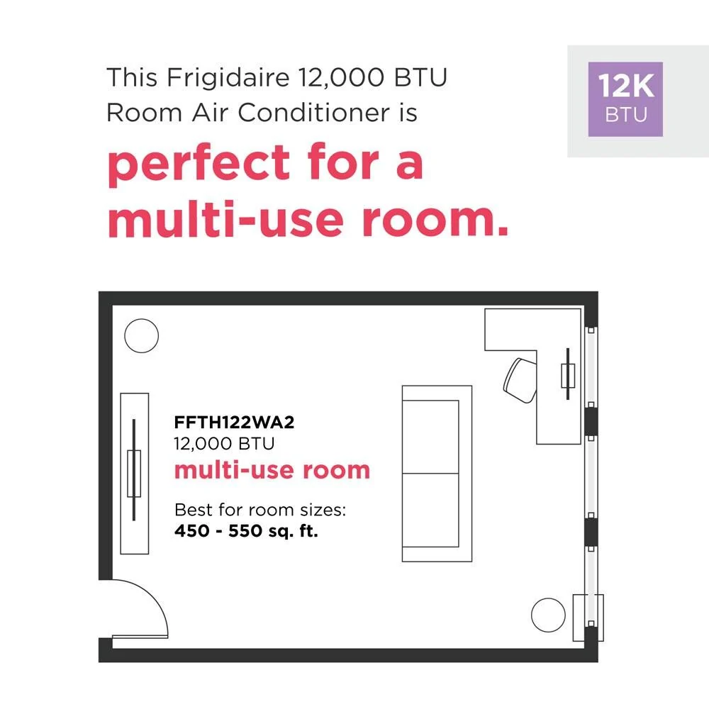 Frigidaire 12,000 BTU Built-In Room Air Conditioner with Supplemental Heat- 230V/60Hz - Image 2