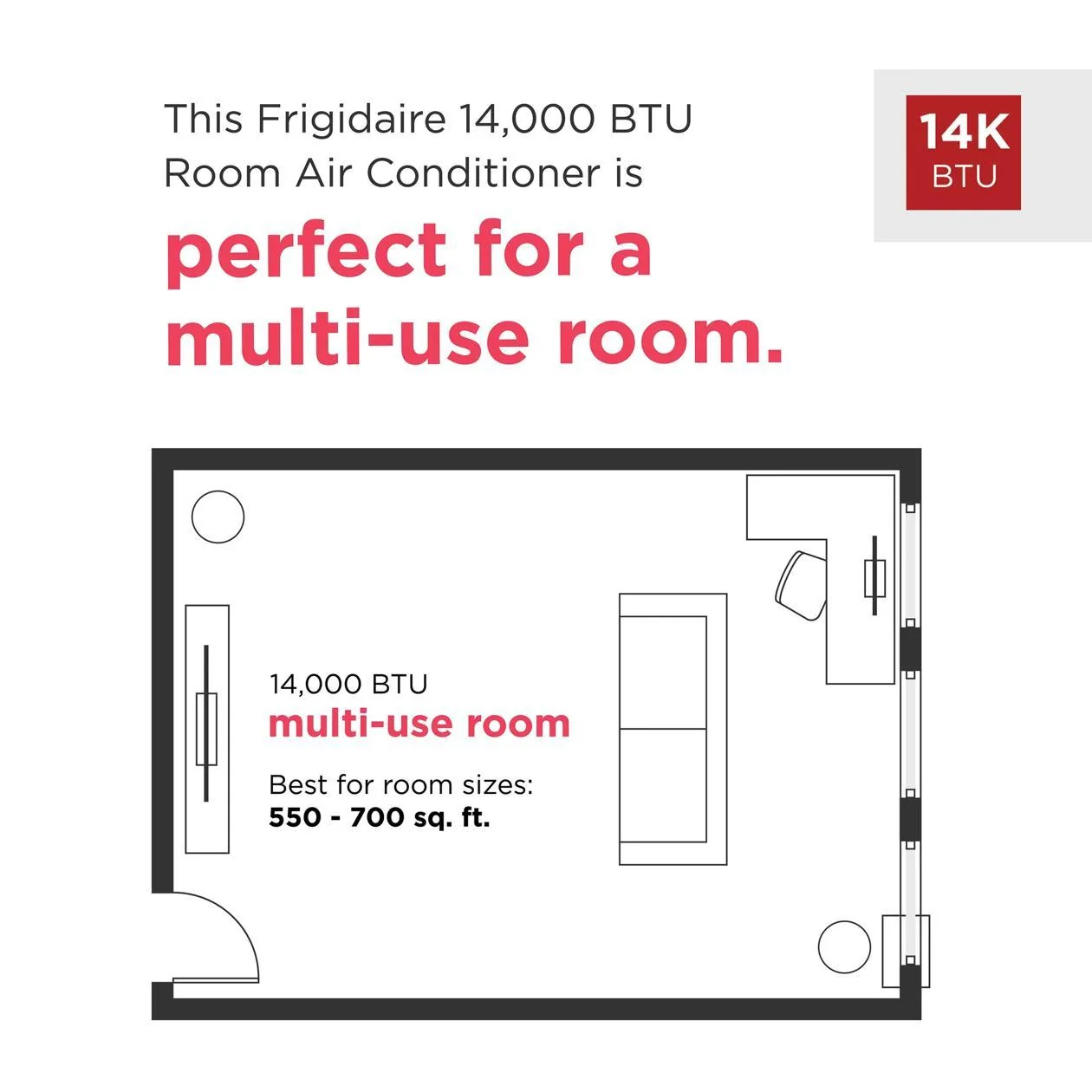 Frigidaire FHWW144TF1 14,000 BTU Window Room Air Conditioner with Wi-Fi - Image 2