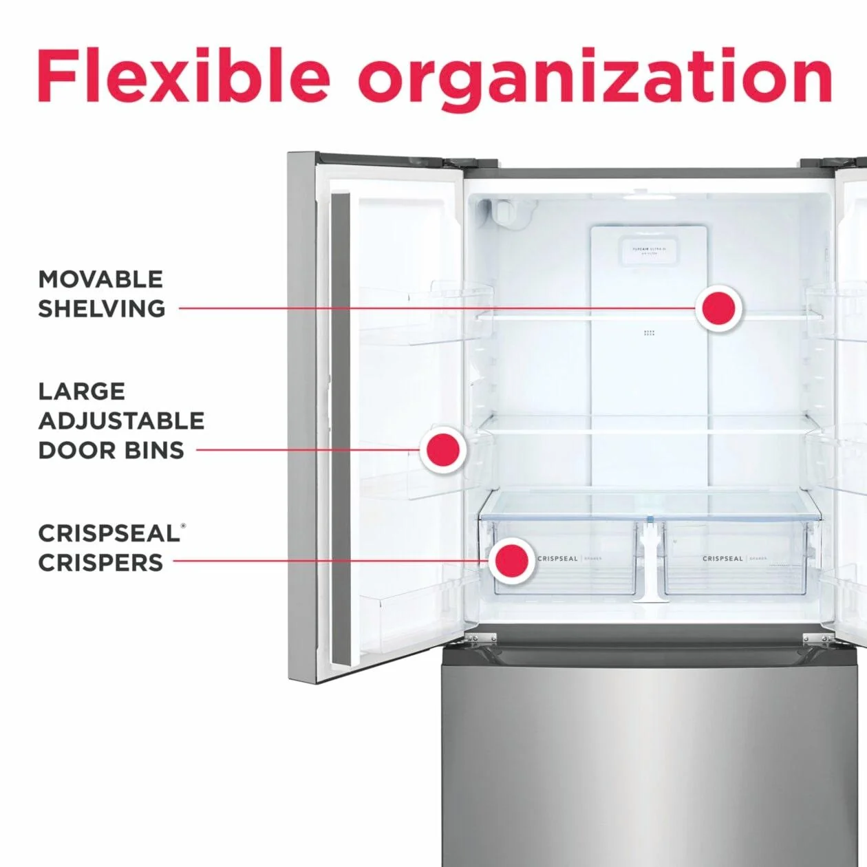 Frigidaire FRFG2011AV 20 Cu. Ft. Counter-Depth French Door Refrigerator - Image 8