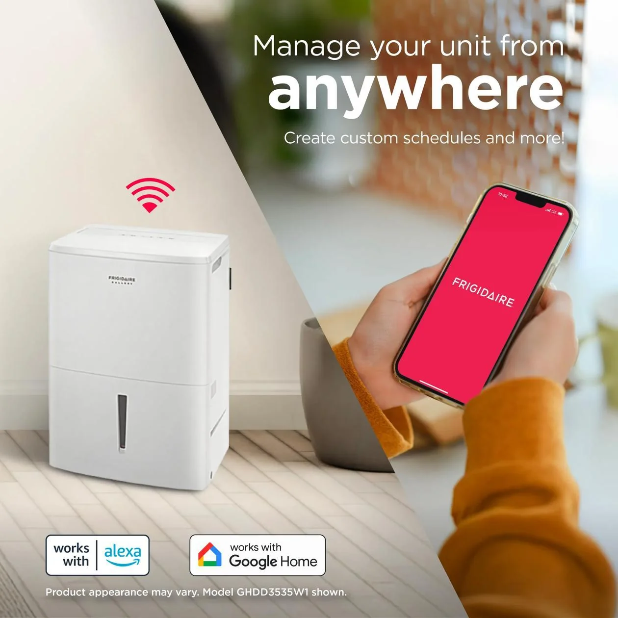 Frigidaire GHDD5035W1 2-in-1 50 Pint Dehumidifier with Built-in Allergy Filter and Wi-Fi (Energy Star) - Image 7