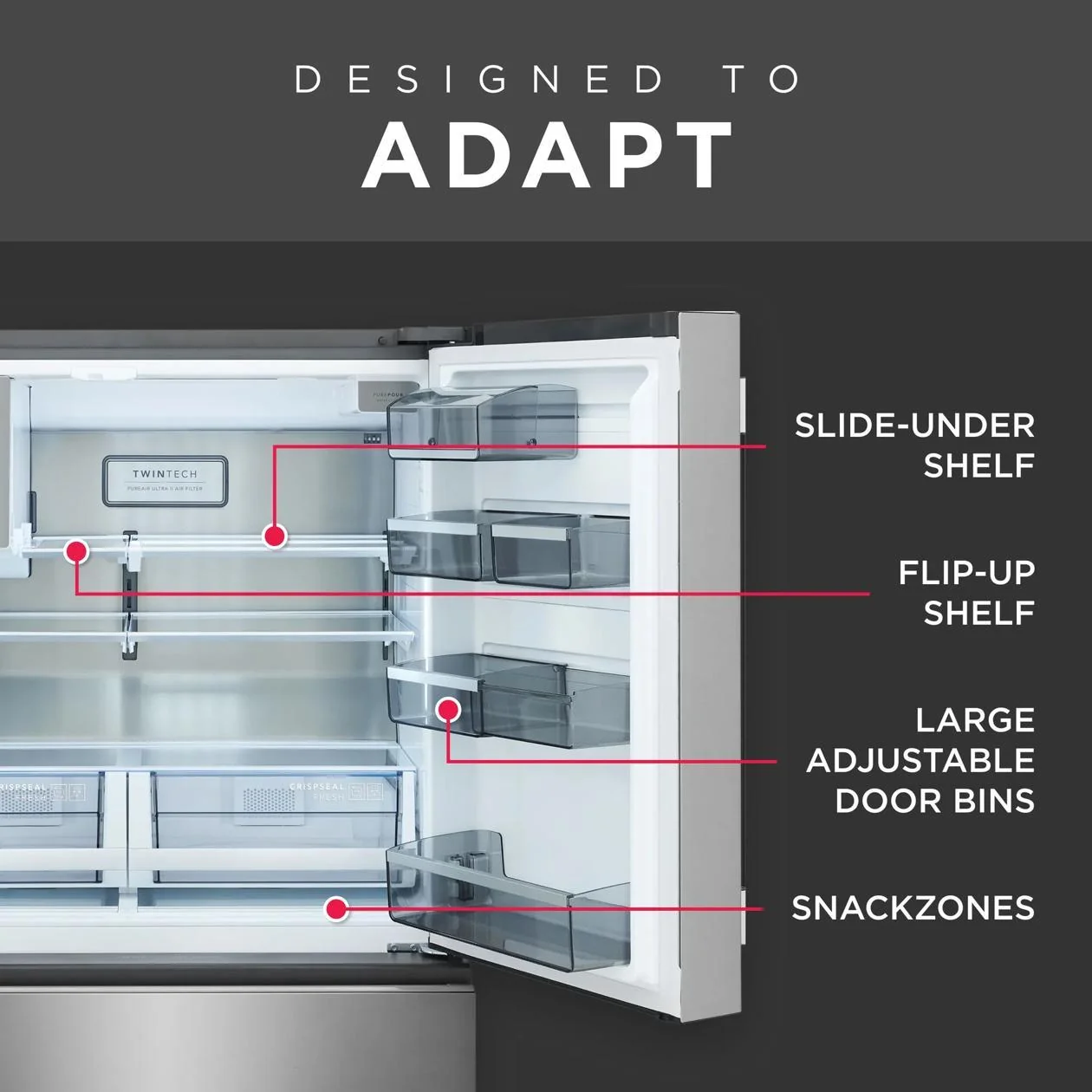 Frigidaire PRMS2790BF 26 Cu. Ft. Standard-Depth 4-Door French Door Refrigerator - Image 7