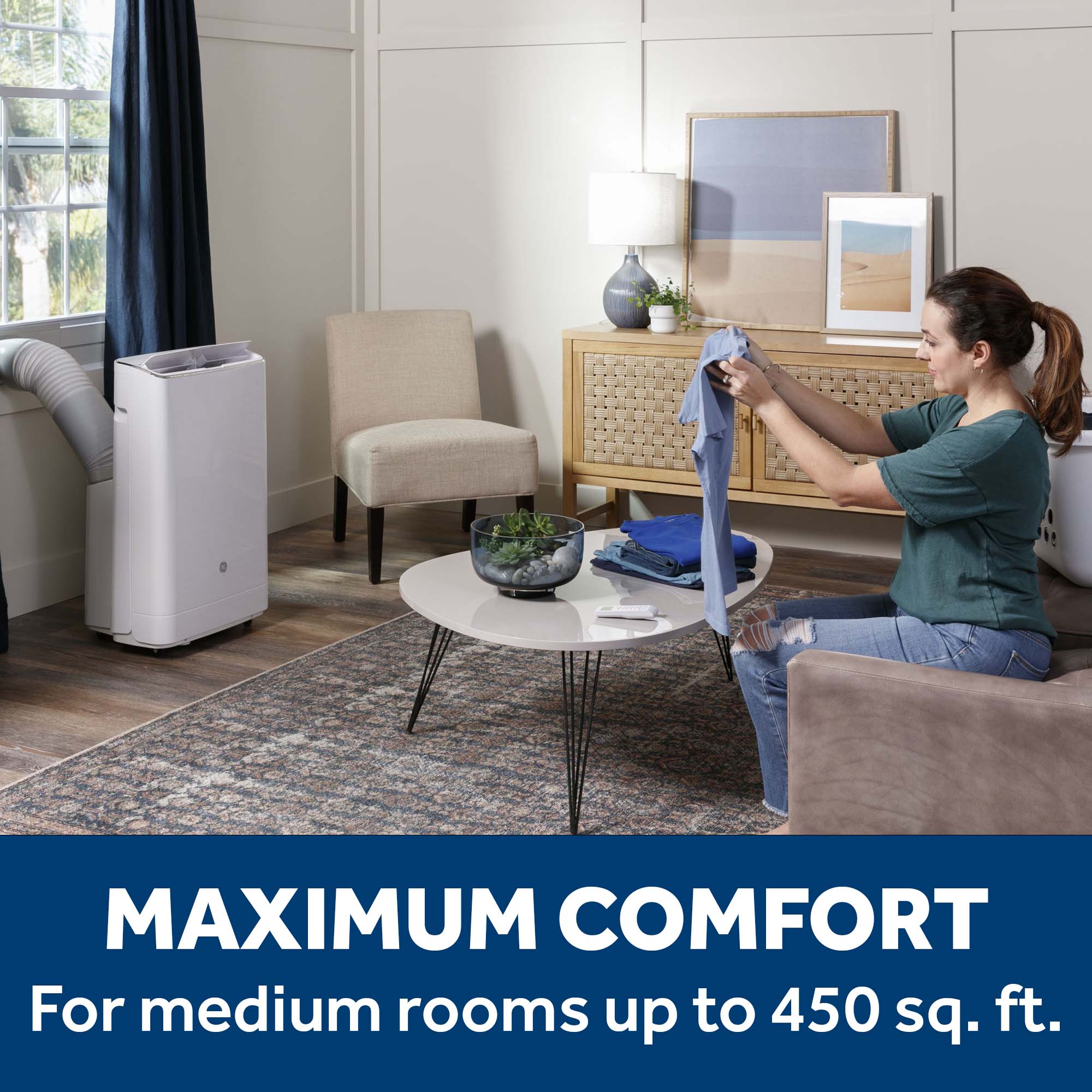 APLH10WWF GE® 10,000 BTU Class Smart Heat/Cool Portable Air Conditioner for Medium Rooms up to 450 sq ft. (10,300 BTU DOE) - Image 5