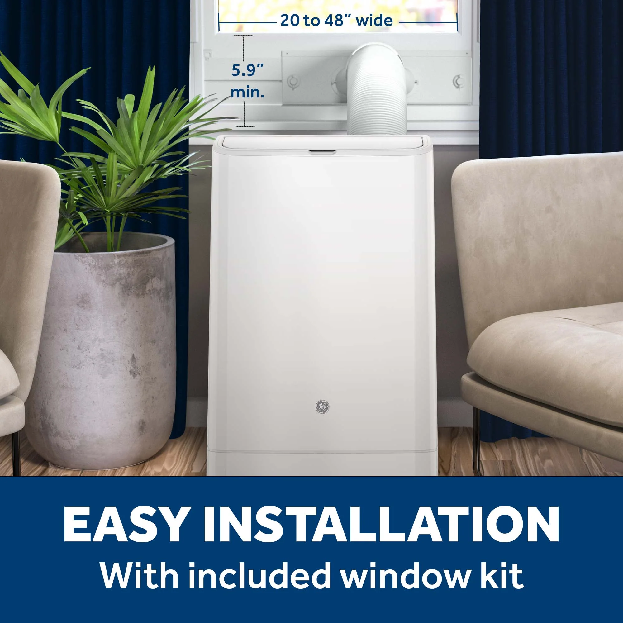 APLH10WWF GE® 10,000 BTU Class Smart Heat/Cool Portable Air Conditioner for Medium Rooms up to 450 sq ft. (10,300 BTU DOE) - Image 6