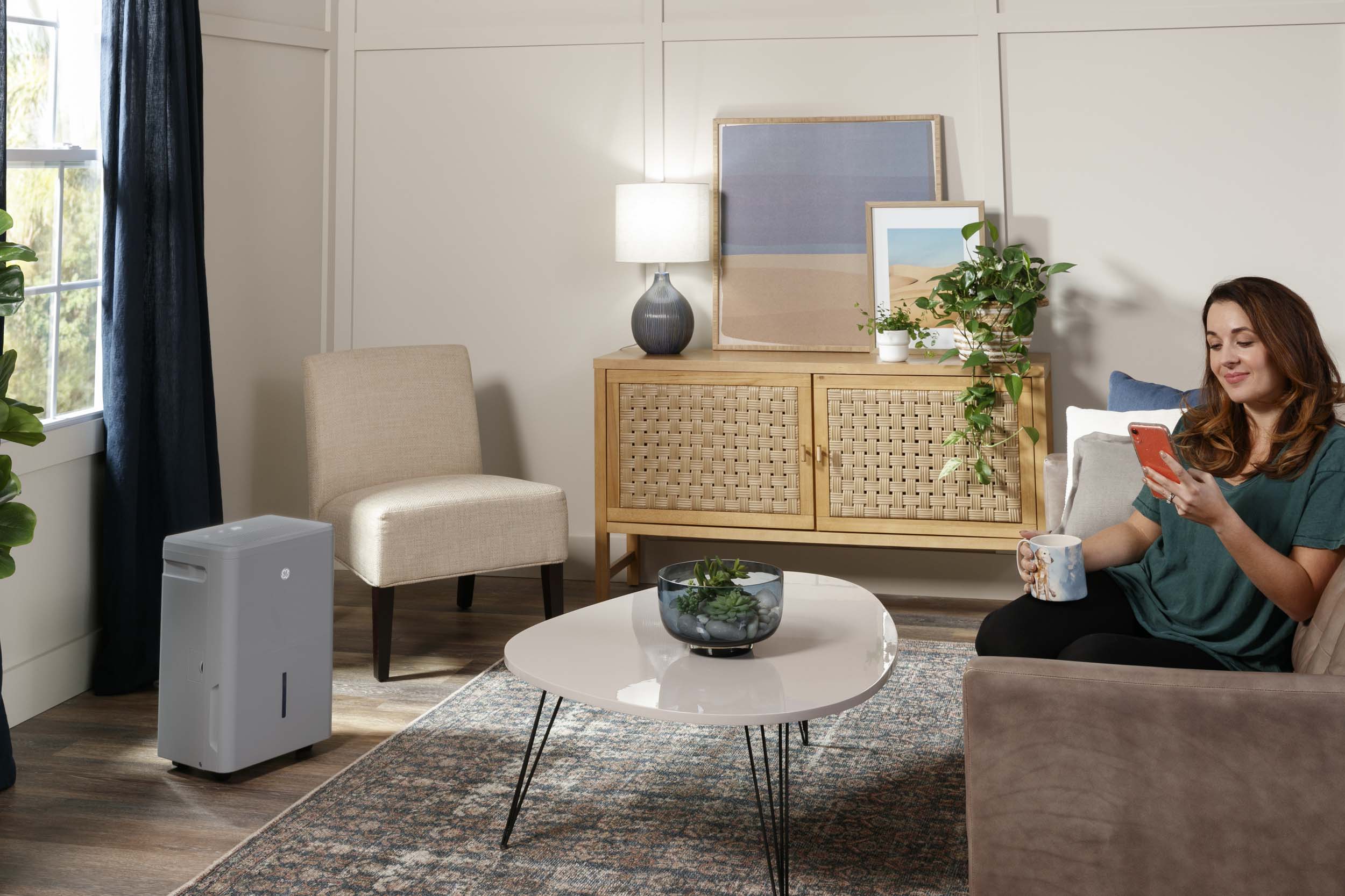 APYR50LC GE® ENERGY STAR® 50 Pint Portable Dehumidifier with Built-in Pump and Smart Dry for Wet Spaces - Image 4